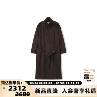 25秋冬女士肩章长风衣外套银泰百货 简白 301257 white concise