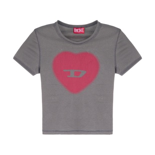 T恤银泰百货 女士潮流爱心图案圆领短袖 301574 春夏新款 DIESEL