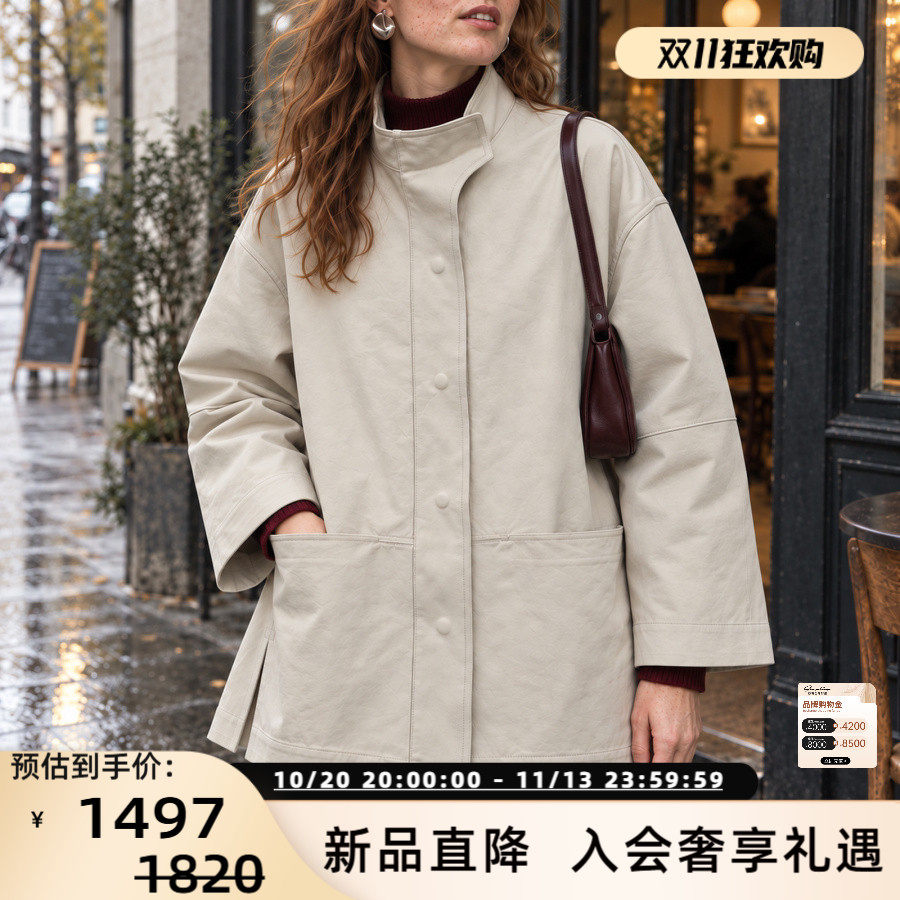 INSPIRE&STORIES新款女士纯棉解构风衣外套 简约通勤 26秋冬