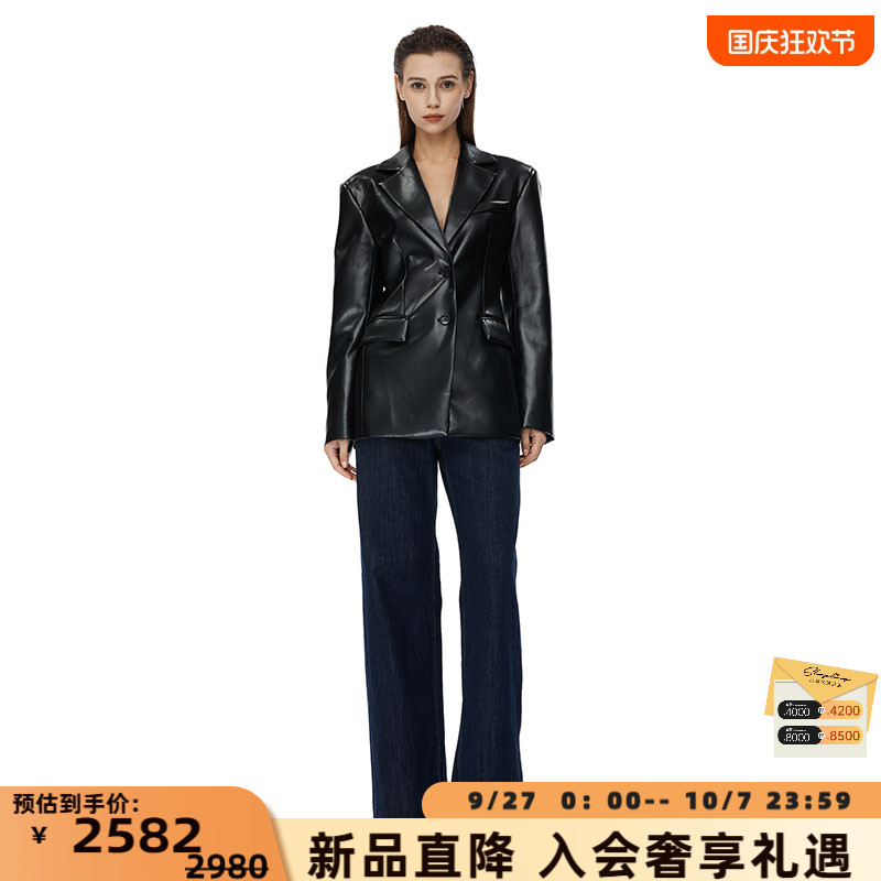 ANNANDELMAN修身塑形皮衣西装