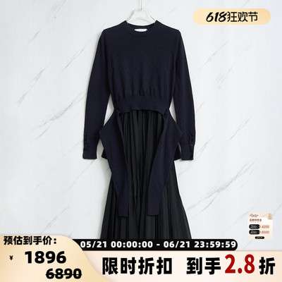 3．1Phillip Lim 优雅时尚女士假两件针织长袖连衣裙银泰 301596