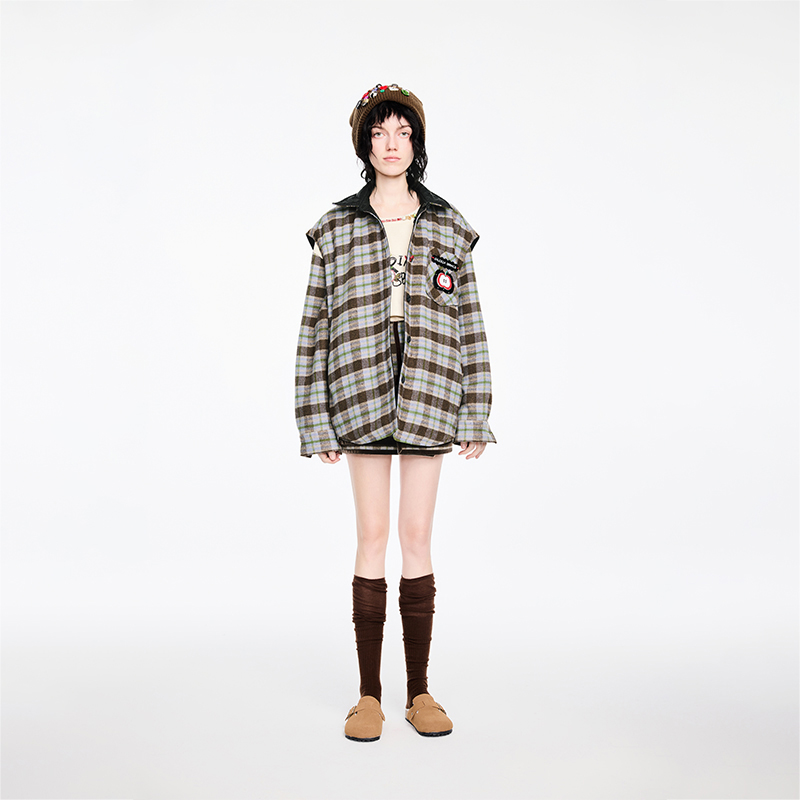 ValeriaObbaco两面穿格纹马甲