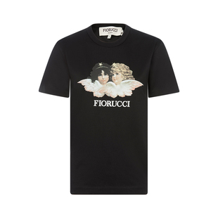 上衣T恤 FIORUCCI24春夏新款 女士粉色棉质休闲简约圆领正肩短袖