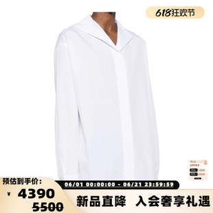 TOTEME 26春夏新款女士白色翻领宽松廓形纯棉长袖衬衫银泰 301574