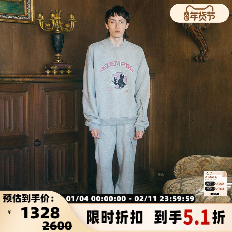 The Last Redemption男女同款松紧腰宽松直筒折角卫裤 301460,男装,卫裤,淘宝优惠券,粉丝福利购,淘宝优惠卷