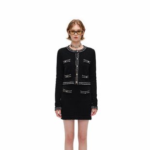 撞色边小香风针织半裙银泰百货 女士经典 301261 Sandra Alexia