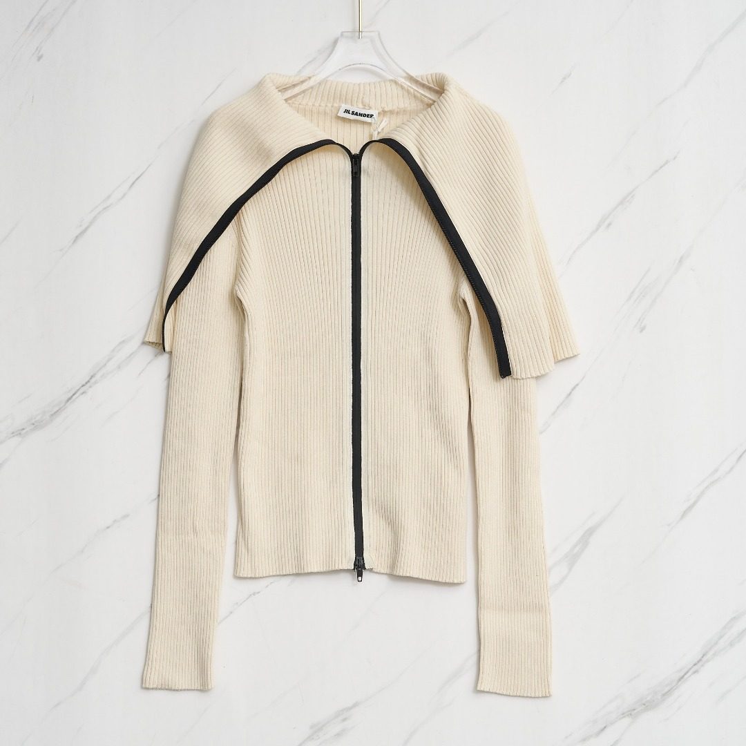 JIL SANDER 日常通勤女士艺术领口针织开衫银泰百货精品 301596,女装/女士精品,毛针织衫,淘宝优惠券,粉丝福利购,淘宝优惠卷