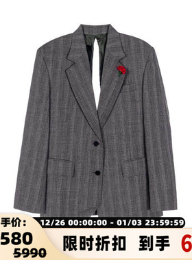 pushBUTTON 秋冬女士复古格纹西装夹克银泰百货精品 301574
