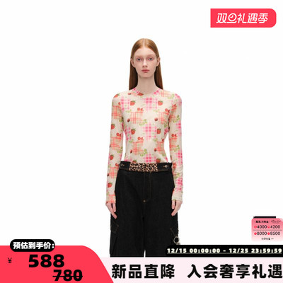 AlexiaSandra水果格纹网纱打底