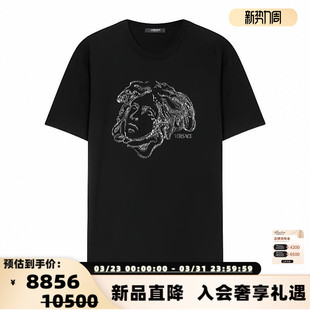 范思哲男士 银泰百货 短袖 饰棉质T恤 301574 圆领亮片装 Versace