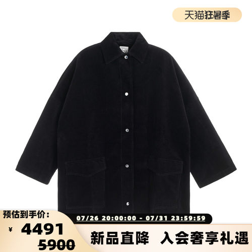 TOTEME 26春夏新款女士黑色棉质灯芯绒宽松夹克外套银泰 301574