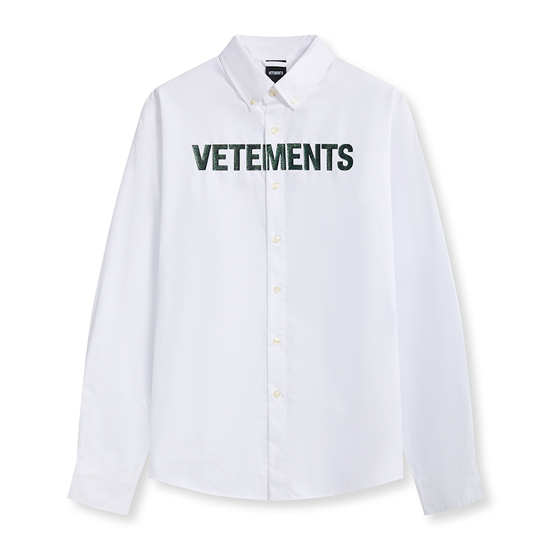 VETEMENTS 25秋冬款男女款印花LOGO休闲长袖衬衫银泰百货 301446