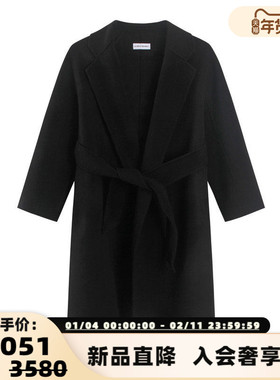 Le Depaysement 秋冬新款女士珍珠手缝侧开衩羊毛大衣银泰 301601