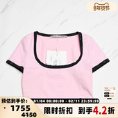 T恤银泰百货精品 Alexander Wang25春夏女士细闪U领短款 301596