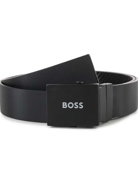 Hugo Boss 男士可裁剪双面旋转皮带腰带3.3cm银泰百货精品 300095