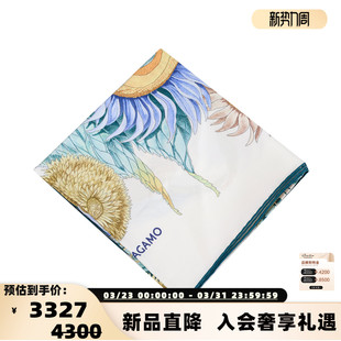 301574 佩斯利花卉桑蚕丝大方巾丝巾银泰百货 FERRAGAMO 女士经典