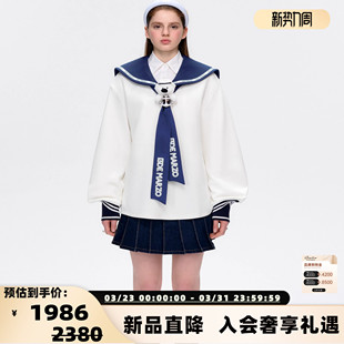 MARZO 13DE 男女同款 串标水手领长袖 300178 T恤 航海系