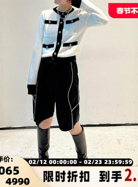 pushBUTTON春夏款女士拼接牛仔短裤银泰百货精品 301596