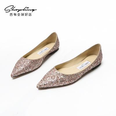 Jimmy Choo/周仰杰女士ADE百搭尖头浅口平底鞋银泰 301596
