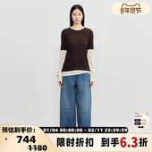 white 简白 秋冬AW系列女士茧型牛仔裤 concise 银泰百货 301257