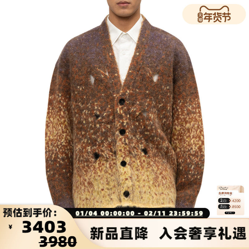 FENG CHEN WANG 25秋冬新款男士渐变染针织开衫银泰百货 301614,男装,针织衫/毛衣,淘宝优惠券,粉丝福利购,淘宝优惠卷