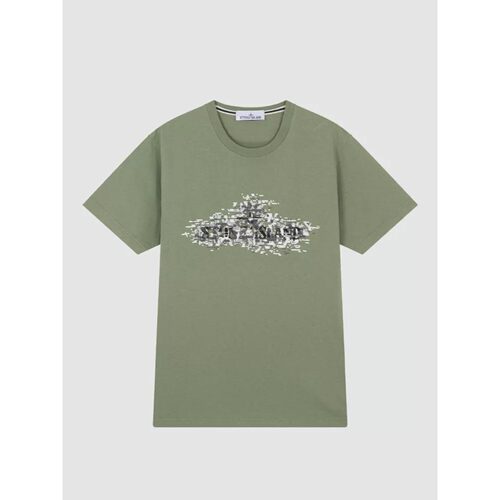 STONE ISLAND春夏男士logo印花休闲圆领短袖T恤银泰 301604