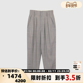 MARANT ETOILE 羊毛格纹女士直筒休闲西裤 ISABEL 银泰百货 301604