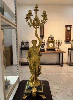 铜铸理石蜡台   一对价格