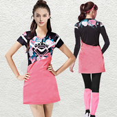 运动速干健身跑步网乒排跑比赛球衣团购 新款 羽毛球服套装 女短长袖