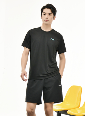 李宁羽毛球服正品速干男女款凉爽短袖运动T上衣球服文化衫AHST347