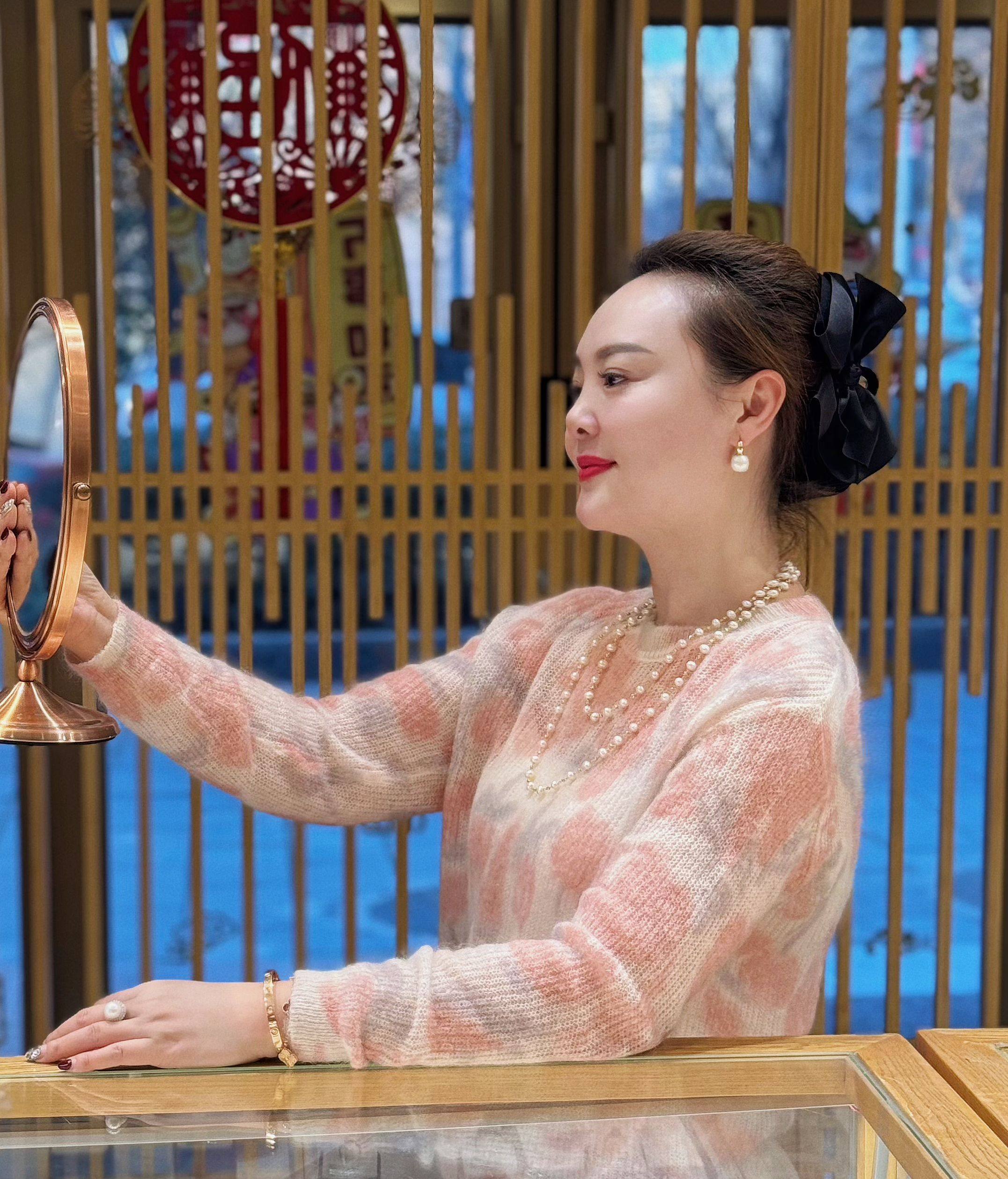 天然白珍珠耳饰18k金镶嵌高级感送珠宝定制女友节日礼物