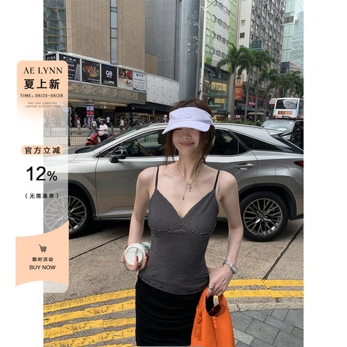 OTee条纹吊带背心女春夏