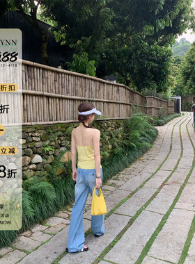 【4/12新品限时8折】OTee复古显瘦蓝色牛仔裤