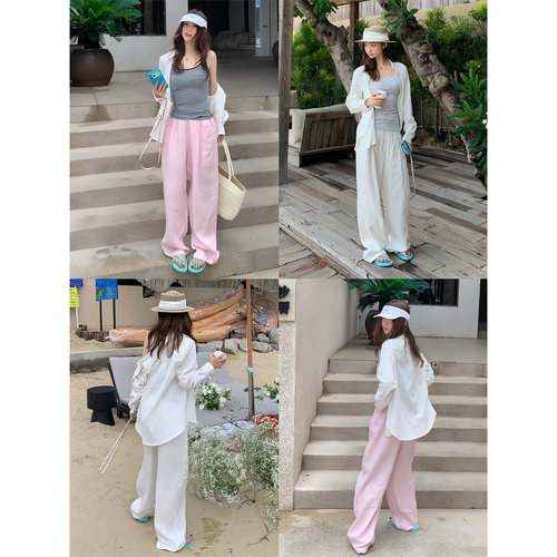 AELYNN白色防晒长袖衬衫女夏