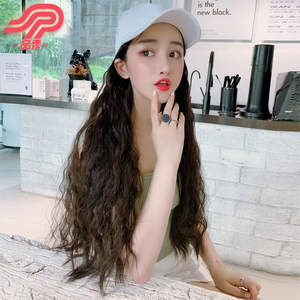 假发女长发帽子假发一体女夏天时尚长卷发羊毛卷自然网红发型发片