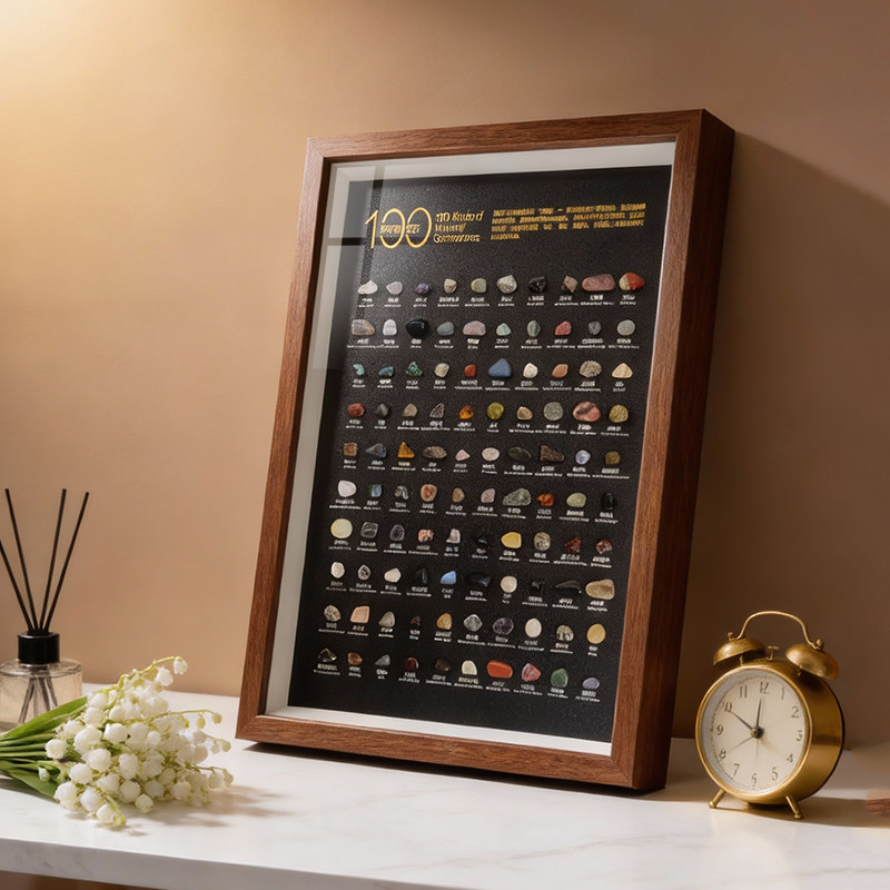 天然矿石标本收藏相框摆台高级感生日礼物乔迁礼品送友人创意摆件,家居饰品,纸艺/纸雕画,淘宝优惠券,粉丝福利购,淘宝优惠卷