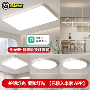 已接入米家APP智能吸顶灯客厅主灯简约现代护眼卧室灯具全屋套餐