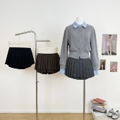 M.Y原创 半身裙短裙女 学院风气质百搭纯色短款 2021 气质百褶裙裤
