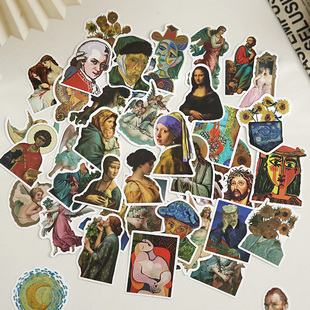 小日子不翻篇 油画作品世界名画贴纸水杯iPad吉他手机装饰防水DIY