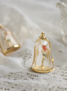 温柔王子玫瑰花金色徽章胸针
