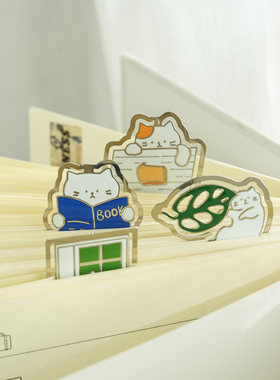 可爱卡通猫咪金属书签i
