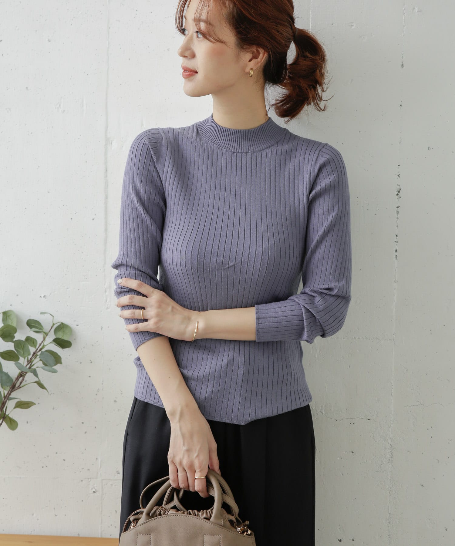 IENA套头弹力圆领修身打底针织衫