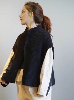 日单2025秋新款复古高领无袖针织衫背心百搭休闲JOURNAL STANDARD