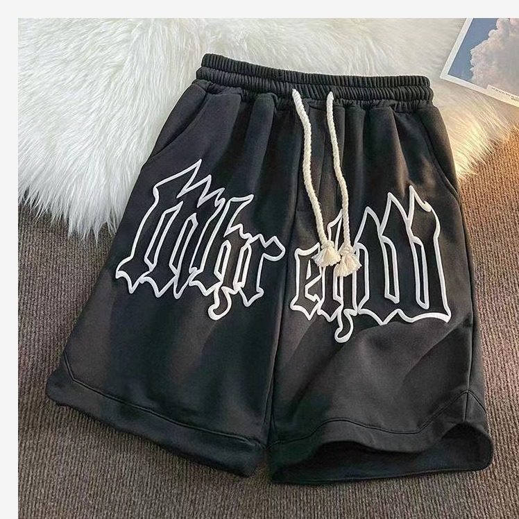 夏季2024新款运动短裤女休闲美式百搭五分裤男潮流宽松直筒篮球裤