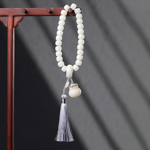 白玉菩提DIY钱袋子款车挂挂件手持规格8*10 车内挂饰车后视镜吊坠