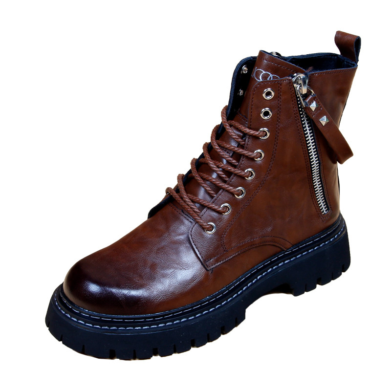 MARTIN BOOTS MENS HIGH-TOP BRITISH STYLE RETRO LEATHER HEIGHTENED LEATHER BOOTS HIGH-END SENSE OF LUXURY 2022 AUTUMN AND WINTER NEW CASUAL BOOTS