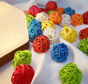 天然彩色鹦鹉藤球玩具磨牙鸟用品用具玄凤虎皮牡丹啃咬解闷训练球