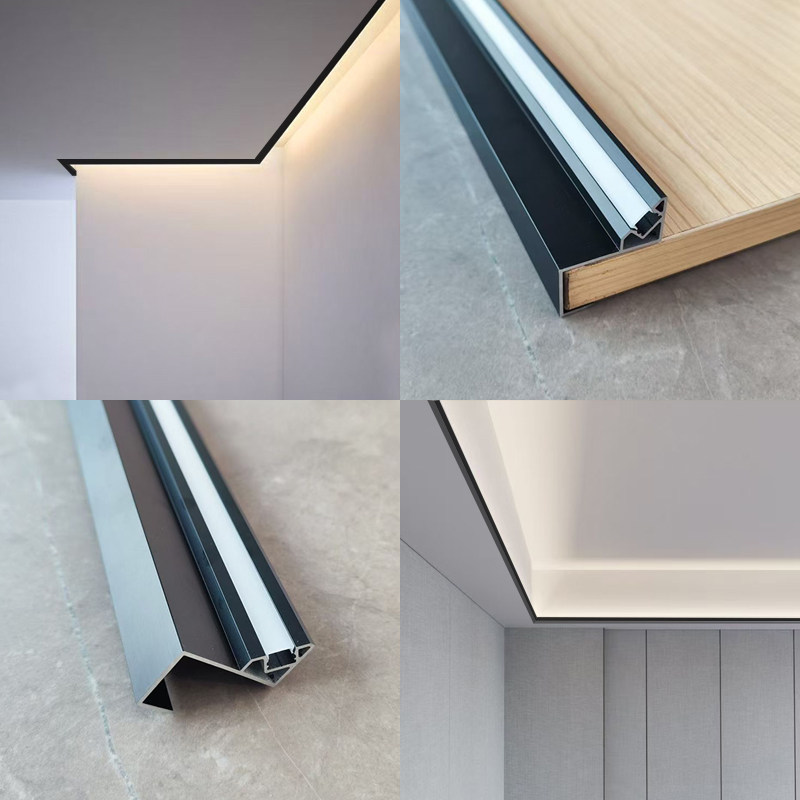 墙板吊顶黑色收边条线条灯铝合金背景墙悬空墙裙收边侧发光灯带,家装灯饰光源,室内LED灯带,淘宝优惠券,粉丝福利购,淘宝优惠卷