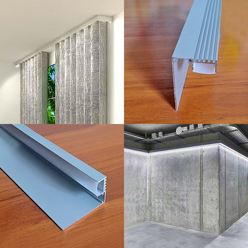 免吊顶明装仿窗帘盒效果洗墙灯线性灯led遮线管水管接头等线形灯