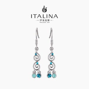 伊泰莲娜中古风蛋白石长款耳环水滴时尚复古风宫廷风耳勾女